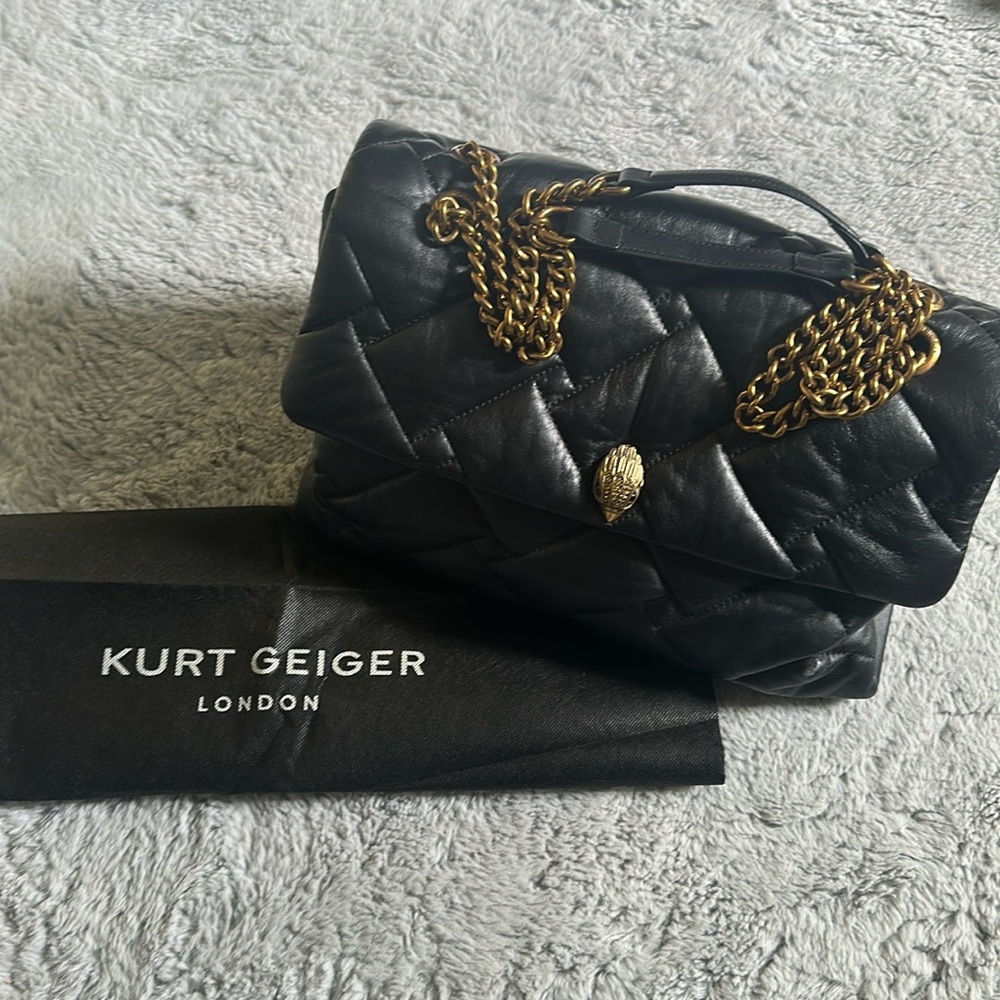 Kurt Geiger XL quilted black leather bag with dust bag